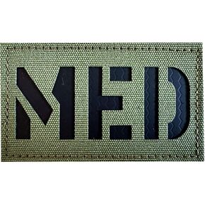 2x3.5" Infrared IR MED Medic EMS EMT Patch Tactical Vest Patch Hook-Fastener Backing(Black)
