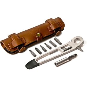 THE NUTTER All in One Bike Tool - Portable Bike Repair Kit with Cycling Multitool and Brown Leather Pouch - Specialized Bike Accessories, Bike Tools - Emergency Biking Gear for All Types of Bicycles