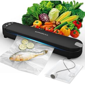 Vacuum Sealers Machine, Food Sealer with Built-in Cutter for Dry&Moist Foods, Vacuum Sealer for Sous Vide and Food Storage, with 10 Vacuum Seal Bags & 1 Air Suction Hose,Black