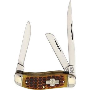 Rough Ryder Stockman Amber Bone