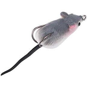 Mouse Rat Fishing Lure 4Pcs Artificial Bait Mouse Freshwater Soft Baits for Bass Snakehead Freshwater Soft Bait Dual Hooks Tackle Accessory(Grey) Rat Lures for Bass Fishing