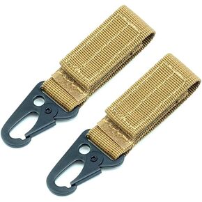 Metal Belt Clip Key Holder Nylon Webbing Molle Attachment Clip Pack of 2
