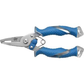 CUDA 5" Mini Plier | Durable Steel Titanium Bonded Fishing Braid, Mono & Fluorocarbon Spring-Loaded Cutter with Non-Slip Cuda Grips | for Saltwater & Freshwater Use
