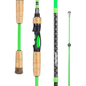 One Bass Fishing Rod, 2-Piece Graphite Spinning Rod & Casting Rod, Highly Sensitive & Strong Rod with Comfortable Cork Handles & Fighting Butt