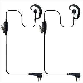R2 CLS1410 CLS1110 G Earhook Headset PTT Earpiece with Mic for Motorola DLR1020 DTR600 DTR700 DTR550 DTR410 RMM2050 RMU2080 RMU2080D CLS 1410 CLS 1110 CP200D Acoustic Tube Headset (Pack of 2)