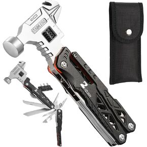 Upgraded 18 in 1 Multitool,Professional Stainless Steel Multitool Pliers with Replaceable Alloy Steel Blades Wire Cutters,Bottle Opener,Nylon Sheath,Apply to Survival,Camping & Hunting（Black）