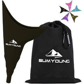 Female Urination Device,Reusable Silicone Female Urinal Portable Women Pee Funnel Urine Cup Allows Pee Standing Up,Compact Design for Car Travel Camping Hiking,with Drawstring Bag and Carabine