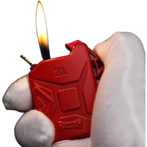 Cool Keychains Torch Lighters Butane Refillable, Gasoline Barrel Shape Novelty Lighter, Unique Gifts for Men, Birthday Candles, Camping Accessories(No Butane Fuel)(Black)
