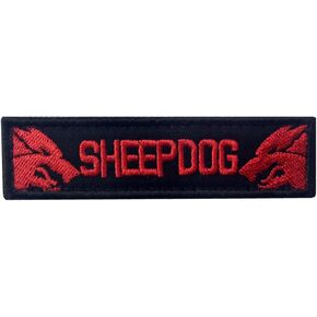 Sheepdog Tactical Military Embroidered Morale Hook & Loop Patch - Red