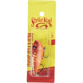 Strike King (REYESD38-451) Red Eye Shad Fishing Lure, Lipless Crankbait, Free-Floating Internal Rattles, 3D Eyes, Premium Size 4 Treble Hooks, 3/8-Ounce, Sinking, Sam Rayburn Red Craw
