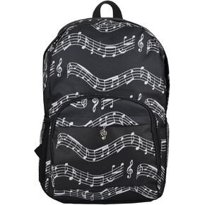 Piano Keys Music Note Backpacks,Waterproof Oxford Cloth Backpack,Outdoor/Travel Backpack for Women & Men,Shoulder Casual Travel Daypack Hiking Camping(Keyboard black)