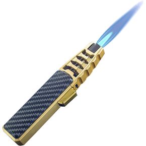 Butane Torch Lighter, Windproof Jet Flame Cooking Torch Lighter, Refillable, Flame Adjustable Outdoor Lighters with Safety and Fire Lock, Gift Box Package. (Butane Not Include)