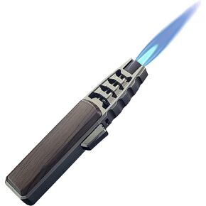 Butane Torch Lighter, Windproof Jet Flame Cooking Torch Lighter, Refillable, Flame Adjustable Outdoor Lighters with Safety and Fire Lock, Gift Box Package. (Butane Not Include)