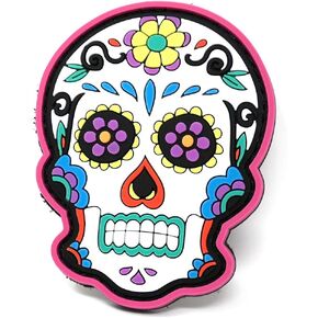 Dia de los Muertos Skull Mask PVC Tactical Patch | Halloween Morale Patch