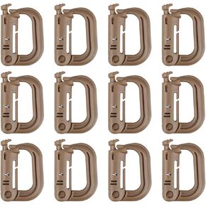 حلقات تسلق Grimlock تكتيكية على شكل حرف D لنظام ربط تعليق سريع القفل من أجل معدات مولي جير، لأشرطة سترة عسكرية تكتيكية أو حقائب دورية جاهزة 12 حزمة in Kuwait