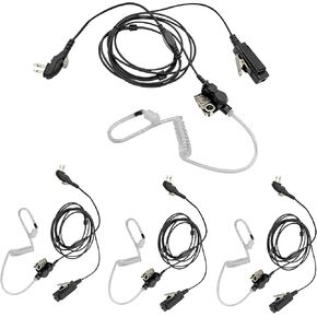 4Pcs BD502i BD552i Acoustic Tube Earpiece Walkie Talkie Headset with PTT Mic for HYT Hytera BD502 PD562 PD482 PD502i PD402i PD482i PD562i TC-508 TC-580 TC-610 RCA RDR2500 2550 2600（4 Pack）