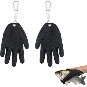 2pcs Fishing Gloves for Man, Professional Catch Fish Gloves with Magnet Release Anti-Slip Puncture-Resistant Fish Handling Gloves Supplies Fishing Accessories for Catching, Handling, Cleaning