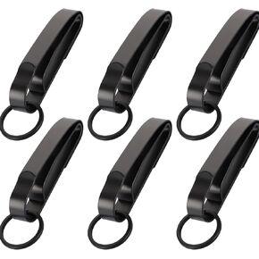6 Pack Duty Belt Key Holder, Tactical Stealth Key Ring Holder Stainless Steel Key Clips for Duty Belt with 12pcs Key Ring Fits Max 2.25 Inch Belt for Police, Firefighters
