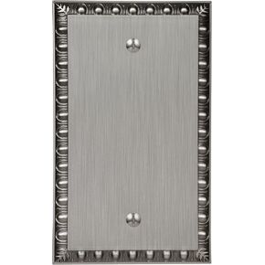 Amerelle Egg & Dart Single Blank Cast Metal Wallplate in Antique Nickel