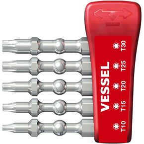 VESSEL Impact Ball Torsion Bits Assort X50 5PC with MAG Charge Holder (T10/T15/T20/T25/T30) (IBMG50K002)