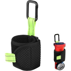 Inverted Flashlight Holder for Streamlight Survivor LED Flashlight,Anti-slip Nylon Flashlight Strap with Carabiner,Reflective Flashlight Holder,Keep Flashlight Shine Downward and In A Forward Position