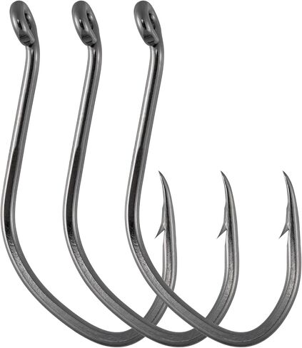 Dr.Fish 50 Pack Big River Bait Hook Catfish Hook Live Bait Hook Octopus Beak Offset Fishing Hooks Circle Hooks Saltwater Fishing Hooks Halibut Pike Trotline Hooks Catfishing Tackle Gear in Kuwait