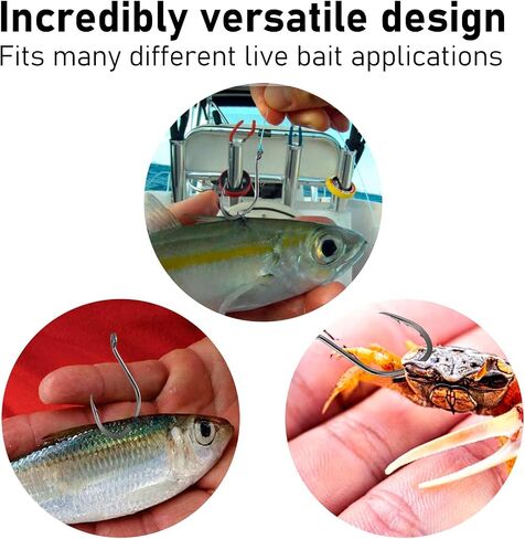 Dr.Fish 50 Pack Big River Bait Hook Catfish Hook Live Bait Hook Octopus Beak Offset Fishing Hooks Circle Hooks Saltwater Fishing Hooks Halibut Pike Trotline Hooks Catfishing Tackle Gear in Kuwait