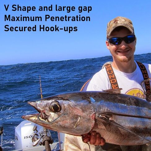 Dr.Fish 50 Pack Big River Bait Hook Catfish Hook Live Bait Hook Octopus Beak Offset Fishing Hooks Circle Hooks Saltwater Fishing Hooks Halibut Pike Trotline Hooks Catfishing Tackle Gear in Kuwait