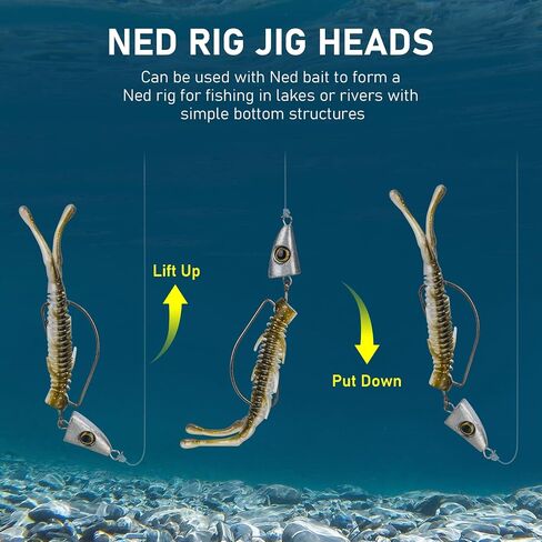 THKFISH Fish Eye Swimbait Jig Heads, 20PCS Weighted Swimbait Jig Heads,Weighted Hooks for Texas Rig or Ned Rig Fishing,Weedless Swing Jig Heads for Bass Fishing in Saudi Arabia