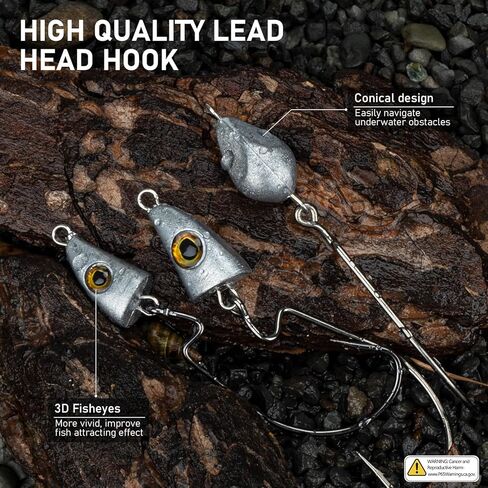 THKFISH Fish Eye Swimbait Jig Heads, 20PCS Weighted Swimbait Jig Heads,Weighted Hooks for Texas Rig or Ned Rig Fishing,Weedless Swing Jig Heads for Bass Fishing in Saudi Arabia