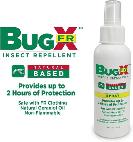 Bug X FR Deet Free Insect Repellent Spray (4 oz. Bottle) - Naturally Derived Geranium Oil Repellent for Protection Against Mosquitos & Ticks in Saudi Arabia