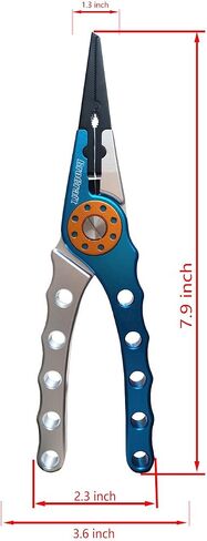 Brocraft Fishing Aluminum Fishing Pliers Saltwater, Fishing Multitool Hook Remover Braided Fishing Line Cutting and Split Ring with Coiled Lanyard and Sheath in Saudi Arabia