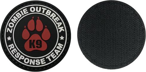 Zombie Outbreak Response Team K9 Paw Canine Unit Tactical PVC Patch Combat Badge with Hook Fastener Backing (AllRed) in Saudi Arabia