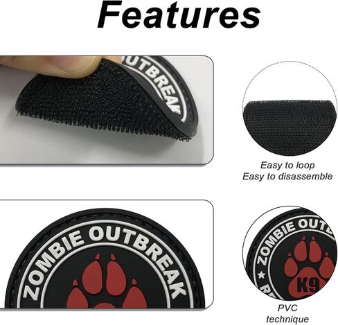 Zombie Outbreak Response Team K9 Paw Canine Unit Tactical PVC Patch Combat Badge with Hook Fastener Backing (AllRed) in Saudi Arabia