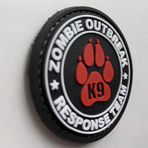Zombie Outbreak Response Team K9 Paw Canine Unit Tactical PVC Patch Combat Badge with Hook Fastener Backing (AllRed) in Saudi Arabia