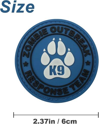 شارة قتالية تكتيكية من مادة PVC من نوع Zombie Outbreak Response Team K9 Paw Canine Unit مع دعامة تثبيت بخطاف (أحمر) in Kuwait