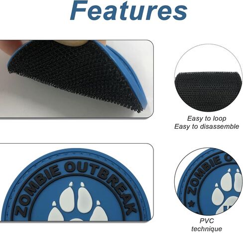 شارة قتالية تكتيكية من مادة PVC من نوع Zombie Outbreak Response Team K9 Paw Canine Unit مع دعامة تثبيت بخطاف (أحمر) in Kuwait