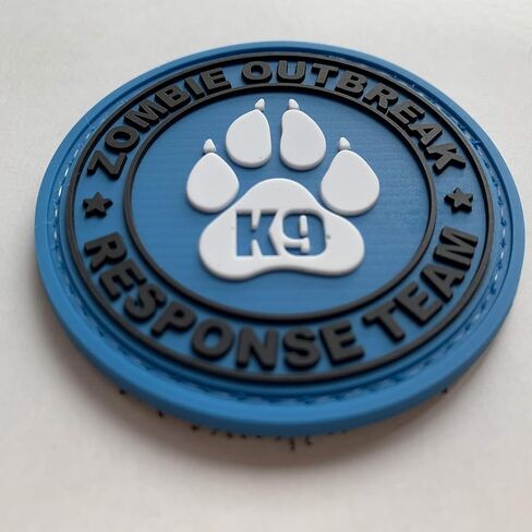 شارة قتالية تكتيكية من مادة PVC من نوع Zombie Outbreak Response Team K9 Paw Canine Unit مع دعامة تثبيت بخطاف (أحمر) in Kuwait