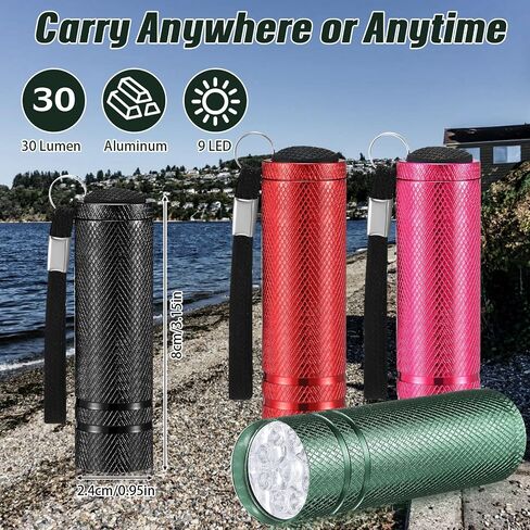 36 Pack Mini Flashlights Bulk, Bright Aluminum Handheld Flashlight with Lanyard, Small LED Flashlights for Kids Night Reading Emergency Hurricane Camping Party Favors(Fresh Color) in Kuwait