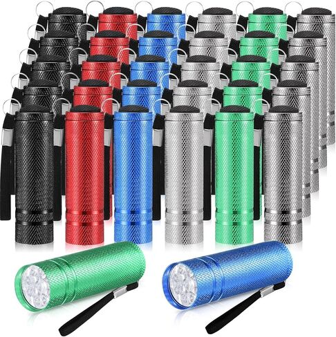 36 Pack Mini Flashlights Bulk, Bright Aluminum Handheld Flashlight with Lanyard, Small LED Flashlights for Kids Night Reading Emergency Hurricane Camping Party Favors(Fresh Color) in Saudi Arabia