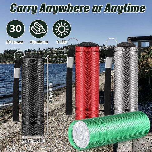 36 Pack Mini Flashlights Bulk, Bright Aluminum Handheld Flashlight with Lanyard, Small LED Flashlights for Kids Night Reading Emergency Hurricane Camping Party Favors(Fresh Color) in Saudi Arabia