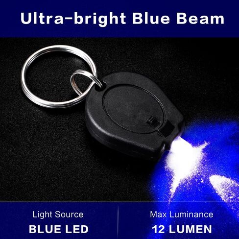 12 Pack Ultra Bright Blue Light Keychain Flashlight, Mini Blue LED Keychain Flashlight, Blue Keychain Flashlight for Night Observation in Saudi Arabia