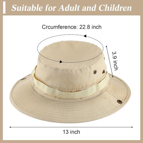 30 Pcs Bucket Hat Bulk Wide Brim Boonie Hats Safari Fishing Hat Sun Hat with Chin Strap for Men Women Hiking Travel Golf Military Beach Beige in Kuwait