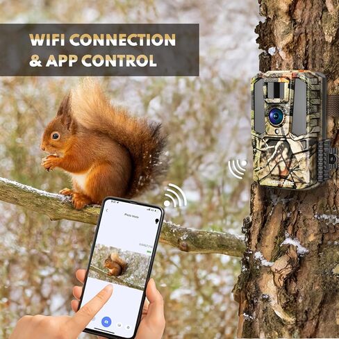 WOSPORTS WiFi Trail Camera 2K 30MP HD كاميرات الألعاب مع حركة الرؤية الليلية المنشط، كاميرا الصيد مع شاشة LCD ملونة مقاس 2.0 بوصة، وكاميرا غزال بزاوية عريضة 120 درجة لمراقبة الحياة البرية in Kuwait