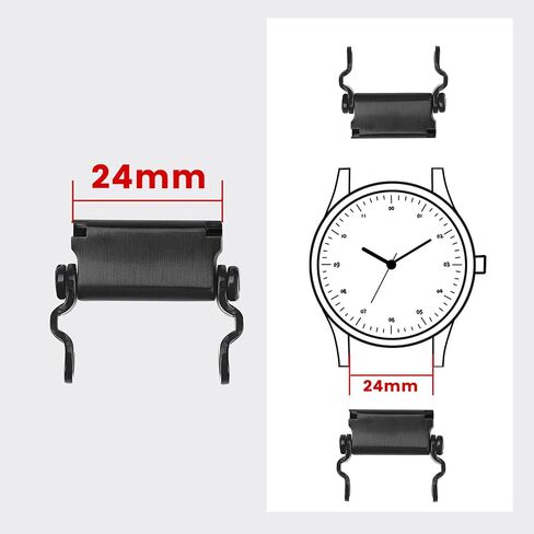 Watch Adapter Compatible with LEATHERMAN TREAD Multitool Bracelet Compatible with 20 mm Lug Width Watch, Made of Precision Machined Stainless Steel (20mm, Black) in Saudi Arabia