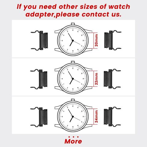Watch Adapter Compatible with LEATHERMAN TREAD Multitool Bracelet Compatible with 20 mm Lug Width Watch, Made of Precision Machined Stainless Steel (20mm, Black) in Saudi Arabia