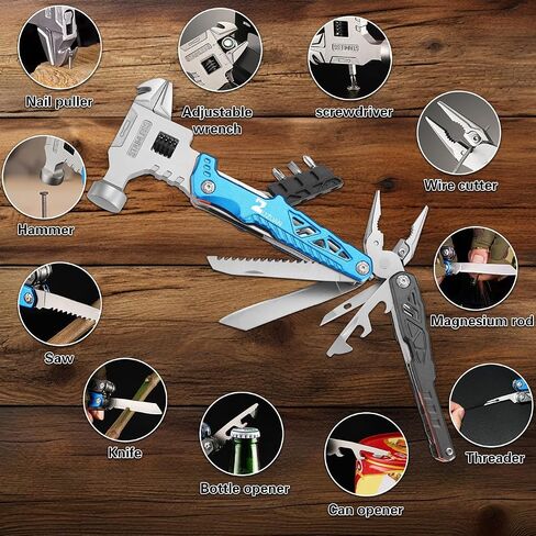 Upgraded 18 in 1 Multitool,Professional Stainless Steel Multitool Pliers with Replaceable Alloy Steel Blades Wire Cutters,Bottle Opener,Nylon Sheath,Apply to Survival,Camping & Hunting（Black） in Saudi Arabia