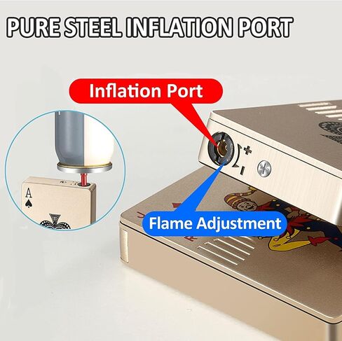 Lighte Metal Creative Poker Cool Lighter Storm Lighter Jet Flame Gas Butane Refillable, Sold Without Gas in Saudi Arabia