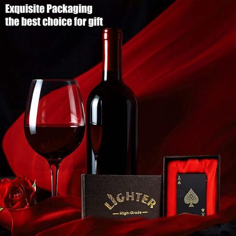 Lighte Metal Creative Poker Cool Lighter Storm Lighter Jet Flame Gas Butane Refillable, Sold Without Gas in Saudi Arabia