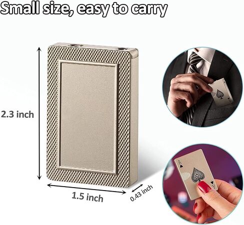 Lighte Metal Creative Poker Cool Lighter Storm Lighter Jet Flame Gas Butane Refillable, Sold Without Gas in Saudi Arabia